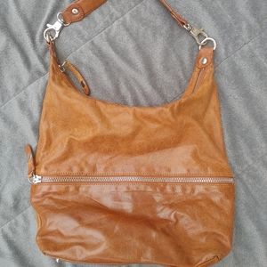 Hobo distressed tan leather purse gently used